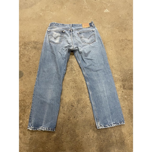 Vintage Levis 501 Jeans Mens 38x28 Light Blue Straight Leg Button Fly USA 90s - Picture 9 of 16